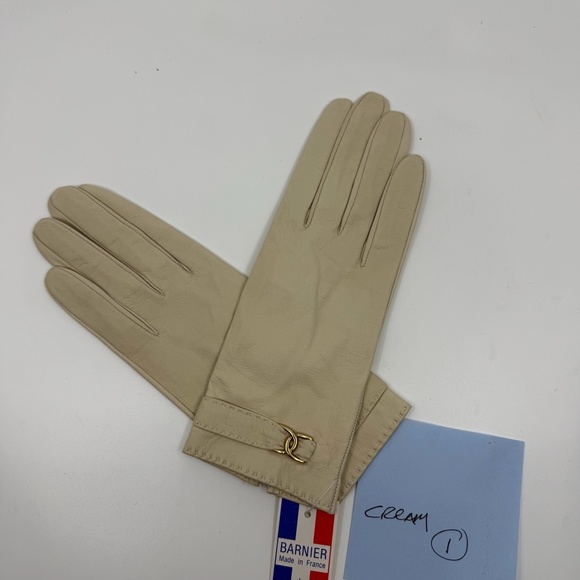 New With Tags ,Vintage Deep Cream Fine Buttersoft Kidskin Gloves, Barnier, … - Picture 1 of 8